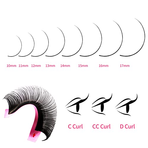 VEYES INC Cashmere Volume Lash Extensions C CC D DD LD L B J M Curl 0.03-0.20 thickness, Super Matte Black Individual Eyelashes Tray, Professional Supplies for Lash Techs (0.05 D 8-16mm) - Morena Vogue