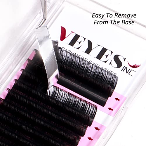 VEYES INC Cashmere Volume Lash Extensions C CC D DD LD L B J M Curl 0.03-0.20 thickness, Super Matte Black Individual Eyelashes Tray, Professional Supplies for Lash Techs (0.05 D 8-16mm) - Morena Vogue