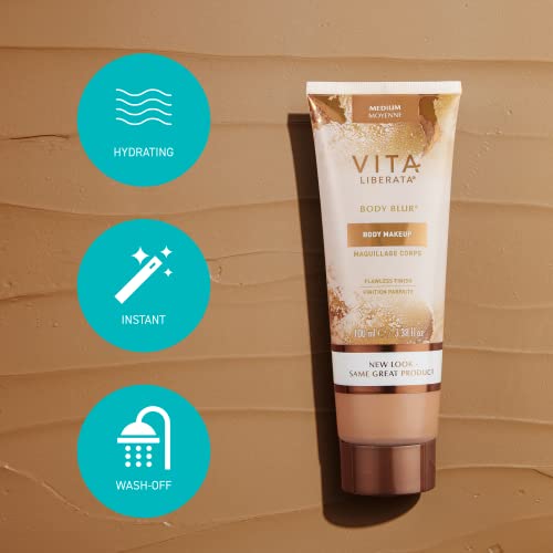 Vita Liberata Body Blur, Leg and Body Makeup. Skin Perfecting Body Foundation for Flawless Bronze, Easy Application, Radiant Glow, Evens Skin Tone, New Packaging - Morena Vogue