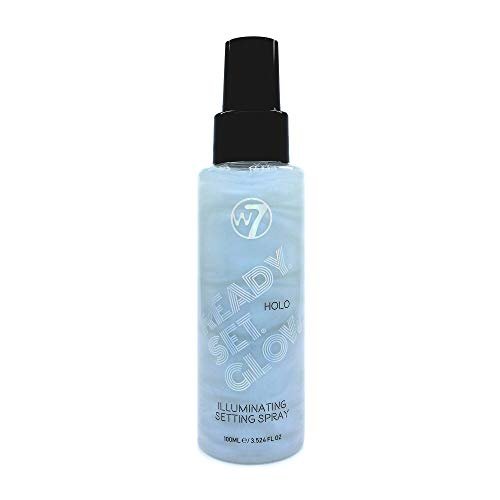 W7 Ready Set Glow Makeup Setting Spray - Shimmer Finish - Long-Lasting, Ultra-Fine Formula (Holo) - Morena Vogue