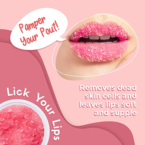 Watermelon Sugar Scrub for Dry, Cracked and Dark Lips – Organic Lip Scrubs Exfoliator and Moisturizer with Lip Brush – Vegan, Cruelty-Free Lip Care Product (20g) - Morena Vogue