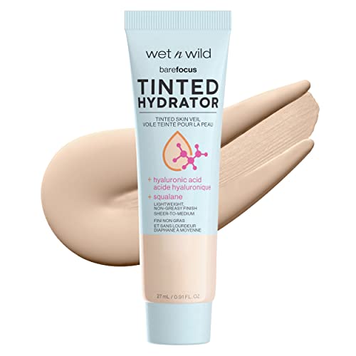 wet n wild Bare Focus Tinted Hydrator Matte Finish, Light Medium, Oil-Free, Moisturizing Makeup | Hyaluronic Acid | Sheer To Medium Coverage - Morena Vogue