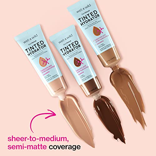 wet n wild Bare Focus Tinted Hydrator Matte Finish, Light Medium, Oil-Free, Moisturizing Makeup | Hyaluronic Acid | Sheer To Medium Coverage - Morena Vogue