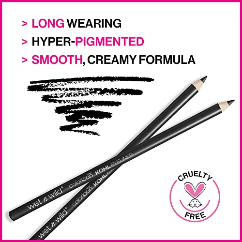 wet n wild Color Icon Kohl Eyeliner Pencil - Rich Hyper-Pigmented Color, Smooth Creamy Application, Long-Wearing Matte Finish Versatility, Cruelty-Free & Vegan - Baby's Got Black - Morena Vogue