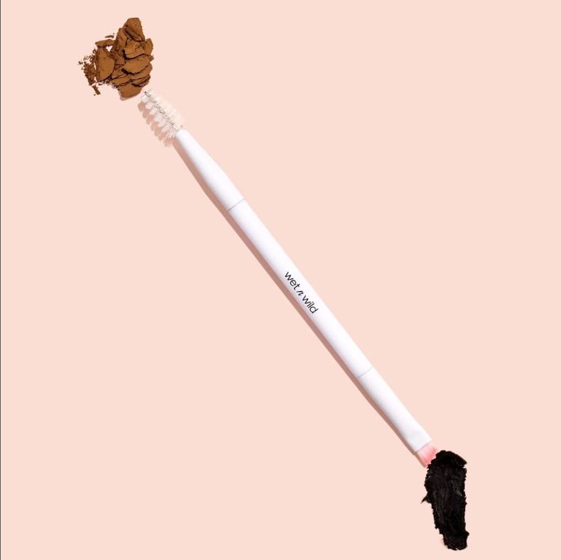 wet n wild Eyebrow and Liner Brush, Dual-Ended Angled Bristles with Ergonomic Handle for Comfortable Precision Control - Morena Vogue