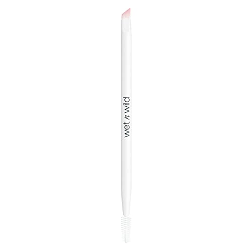 wet n wild Eyebrow and Liner Brush, Dual-Ended Angled Bristles with Ergonomic Handle for Comfortable Precision Control - Morena Vogue