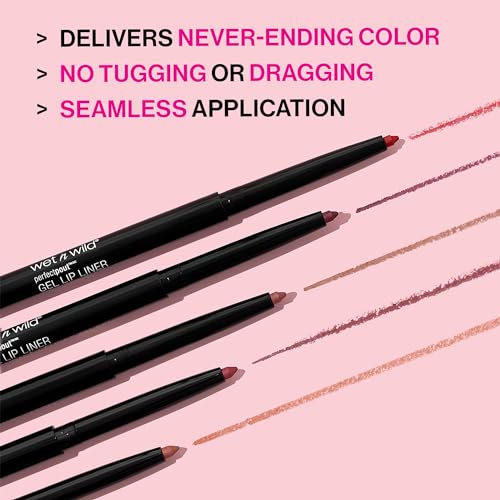 wet n wild Lip Liner Perfect Pout Matte Retractable Gel Lip Liner Pencil, Purple Lay Down the Mauves - Morena Vogue