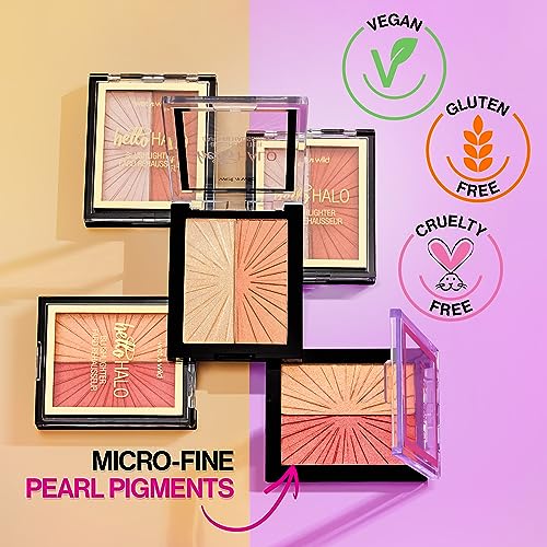 Wet n Wild MegaGlo Blushlighter, Blendable Blush & Highlighter Set, Shimmery Metallic Finish, Flash Me - Morena Vogue