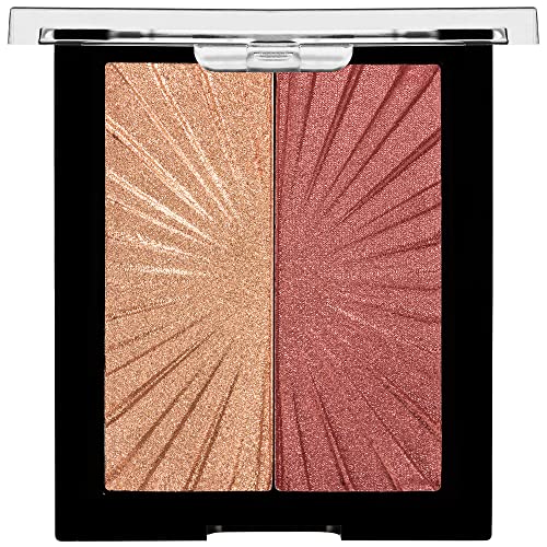 Wet n Wild MegaGlo Blushlighter, Blendable Blush & Highlighter Set, Shimmery Metallic Finish, Flash Me - Morena Vogue