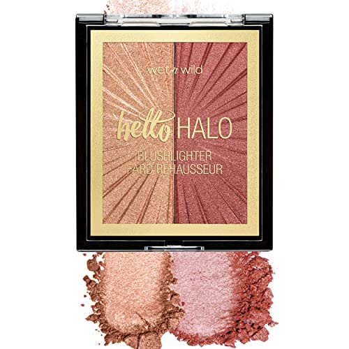 Wet n Wild MegaGlo Blushlighter, Blendable Blush & Highlighter Set, Shimmery Metallic Finish, Flash Me - Morena Vogue