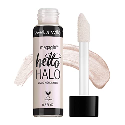 wet n wild MegaGlo Hello Halo Liquid Highlighter Makeup, Shimmer, Glow Halographic - Morena Vogue