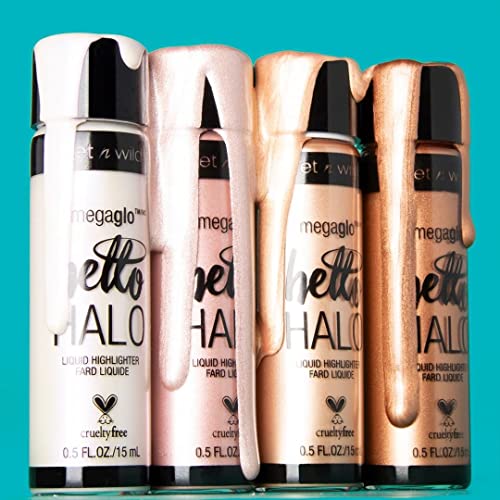 wet n wild MegaGlo Hello Halo Liquid Highlighter Makeup, Shimmer, Glow Halographic - Morena Vogue