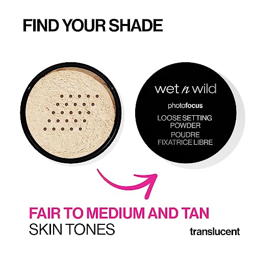 wet n wild Photo Focus Loose Baking Setting Powder, Highlighter Makeup, Fair to Medium & Tan Skin Tones, Translucent - Morena Vogue