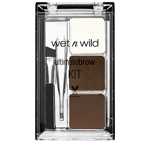 wet n wild Ultimate Eyebrow Makeup Kit, Eyebrow Powder Dark Brown, Brow Hair Removal Tweezers, Wax, Brush - Morena Vogue