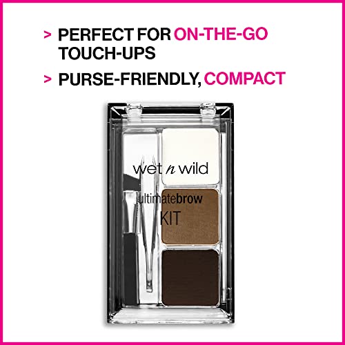 wet n wild Ultimate Eyebrow Makeup Kit, Eyebrow Powder Dark Brown, Brow Hair Removal Tweezers, Wax, Brush - Morena Vogue