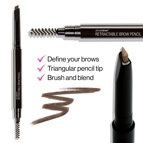 wet n wild Ultimate Eyebrow Retractable Definer Pencil, Dark Brown, Dual-Sided, Fine Tip, Shapes, Defines, Fills Brows Makeup - Morena Vogue