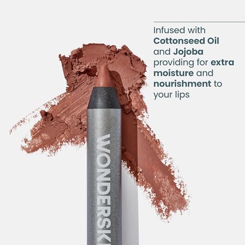 Wonderskin Lip Liner Pencil - 360 Contour Lipliner, Long Lasting Lip Pencil, Waterproof and Transfer-Proof Nude Lip Liner (Saddle) - Morena Vogue