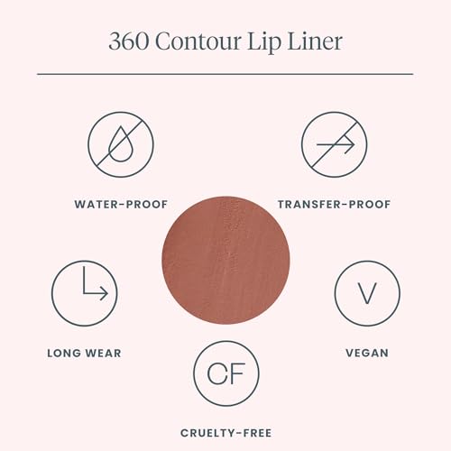 Wonderskin Lip Liner Pencil - 360 Contour Lipliner, Long Lasting Lip Pencil, Waterproof and Transfer-Proof Nude Lip Liner (Saddle) - Morena Vogue