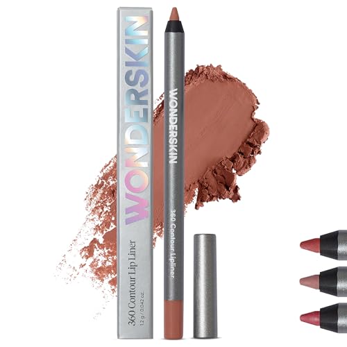 Wonderskin Lip Liner Pencil - 360 Contour Lipliner, Long Lasting Lip Pencil, Waterproof and Transfer-Proof Nude Lip Liner (Saddle) - Morena Vogue