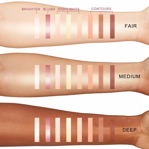 Youngfocus Cosmetics Cream Contour Best 8 Colors Contouring Foundation - Highlighting Makeup Kit/Concealer Palette - Vegan, Cruelty Free and Hypoallergenic - Instruction Manual（Face Blushes） - Morena Vogue