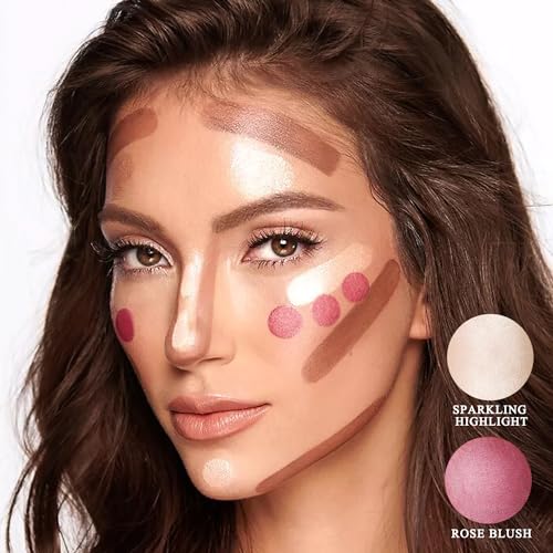 Youngfocus Cosmetics Cream Contour Best 8 Colors Contouring Foundation - Highlighting Makeup Kit/Concealer Palette - Vegan, Cruelty Free and Hypoallergenic - Instruction Manual（Face Blushes） - Morena Vogue