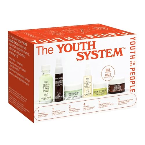 Youth To The People The Youth System - 6 Piece Set with Superfood Cleanser, Face Oil, Moisturizer, Vitamin C Serum, Eye Cream, Energy Facial - Vegan Skincare Kit - Morena Vogue